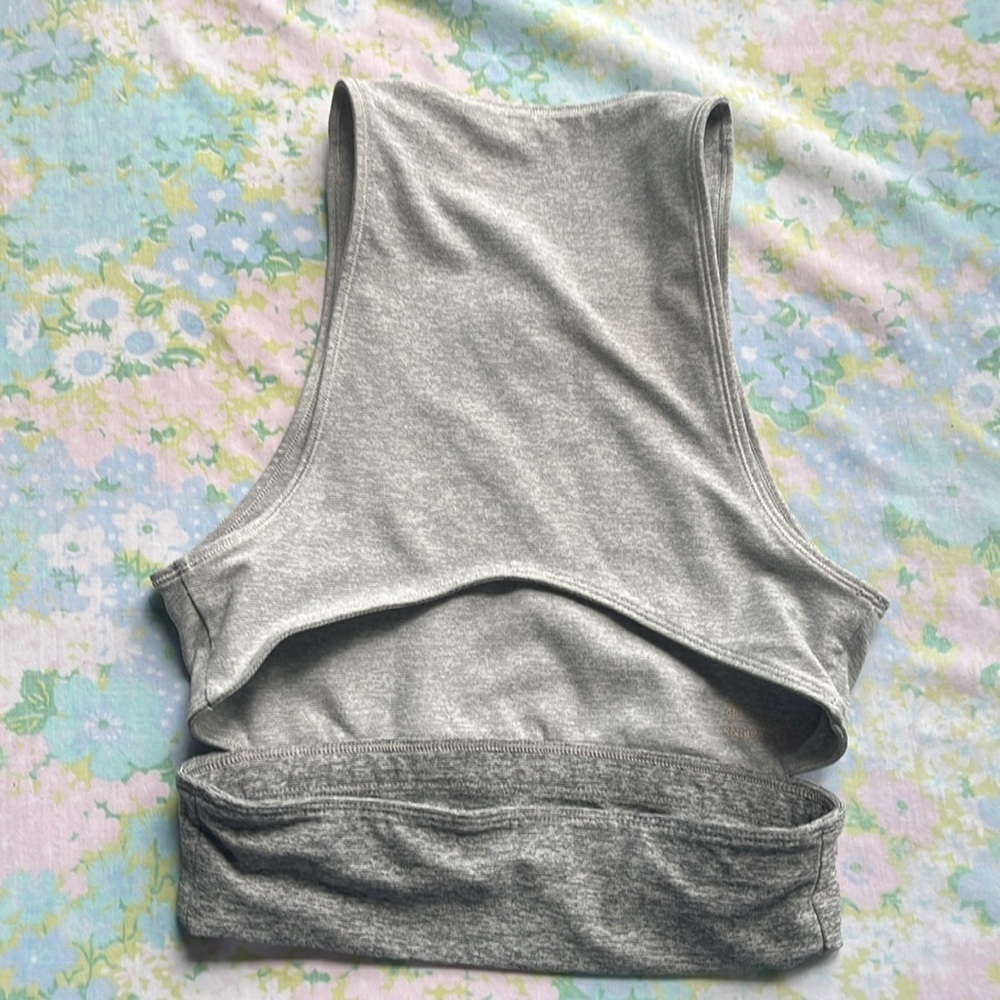Outdoor Voices | Colorblock High Neck Sports Bra XS Gray Cutout Activewear - Picture 4 of 6